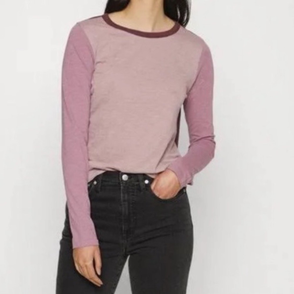 NWOT Madewell colorblock long sleeve tee
